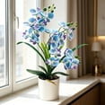 thumbnail image 4 of Maceta de orquídea artificial para decoración del hogar y la oficina, planta falsa realista de bajo mantenimiento y colocación versátil., 4 of 8