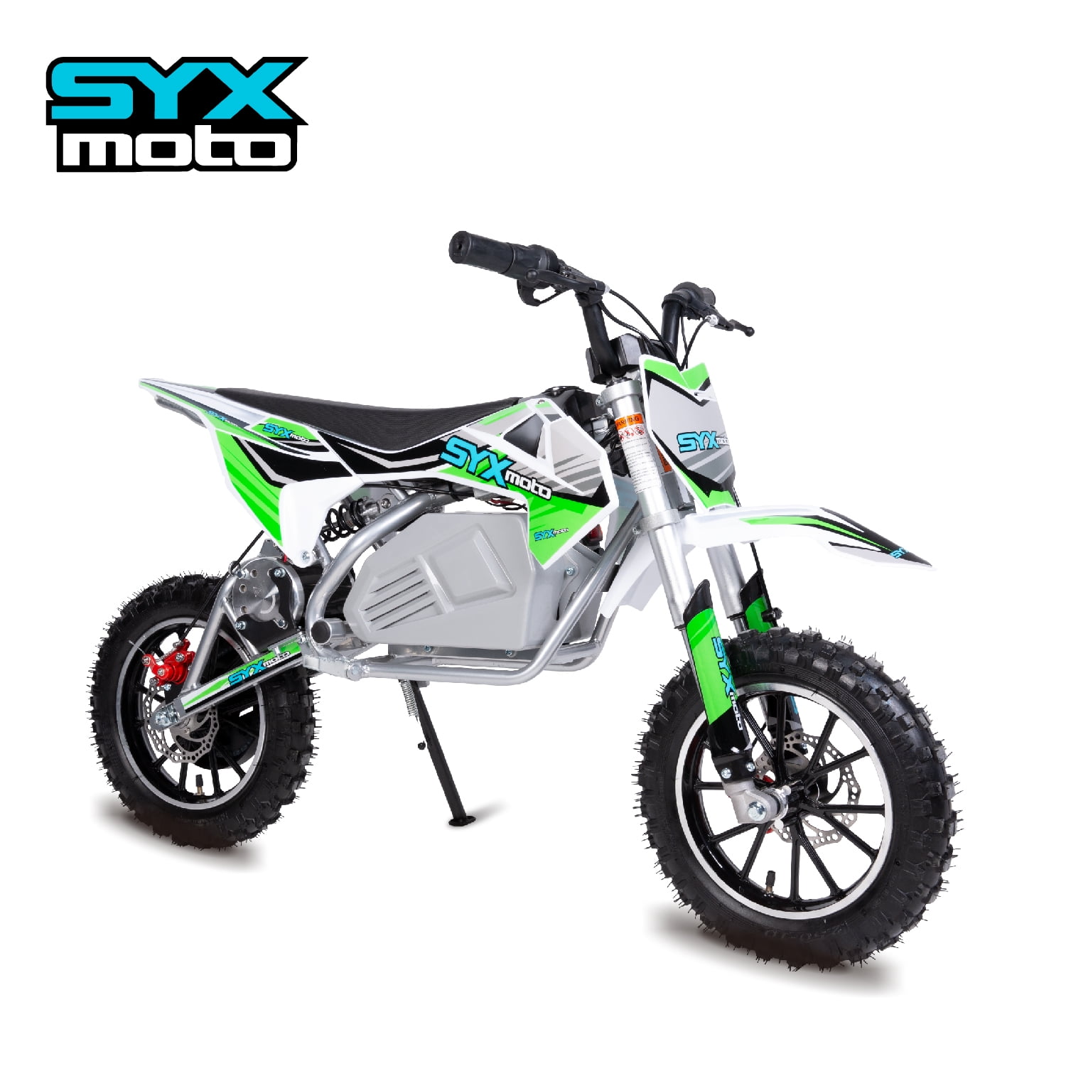 SYX MOTO KBE 500W 36V Electric Beginner Kids Mini Dirt Bike, 1 Seat, Green/Grey
