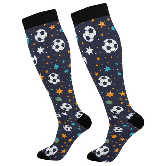 joogoo Football and Star Socks Women Men Knee High Sock