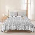 thumbnail image 3 of Twin XL Quilt Set 68''x98'', Black Striped Lightweight Summer Bedspread Coverlet Set with 2 Pillow Shams, Modern Abstract Art Geometric Breathable All Season Quilt Bedding for Dorm/Guest Room, 3 of 9