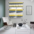 thumbnail image 5 of Abstract Stripe Kitchen Curtains Valances and Tiers Set of 3 Blue Yellow Grey Gradient Tier Curtains and Valance with Rod Pocket for Small Windows, 27.5"x24", 5 of 9