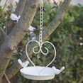 thumbnail image 2 of sruoe Bird Feeder, Hanging Bird Feeder Tray, Bird Feeders Outdoor, Cardinal Bird Feeder, Hopper Feeder, Small Large Bowl Wild Bird Feeders for Garden Decor, Metal, 2 of 7