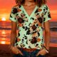 thumbnail image 1 of Tejiojio Women's V-Neck Loose Fit Solid Color Blouse Short Sleeve Button-Down Casual S-2XL, 1 of 9