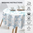 thumbnail image 6 of Nautical Coastal Tablecloth Round 60 Inch Rustic Blue Ocean Starfish Print Table Cloth Summer Sea Beach Decorative Table Cover with Wrinkle Resistant for Home Kitchen Dining Table Indoor Party Picnic, 6 of 6