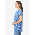 thumbnail image 3 of Woman Within Plus Size Perfect Printed Short-Sleeve Shirred V-Neck Tunic, 3 of 6