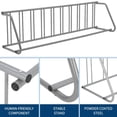 thumbnail image 4 of Heavy Duty Single-Sided Floor Bike Rack – 10-Bike Freestanding Storage Organizer, All-Steel Grid Design for Garage, School, Store, Street, Outdoor Use, Gray 10-cart, single-sided, 4 of 7