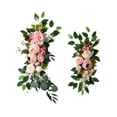 thumbnail image 4 of 2 guirnaldas de arco de boda con flores artificiales, adorno colgante para decoración del hogar, telón de fondo floral para decoración de puerta de Rosa Blanco, 4 of 8