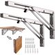 thumbnail image 1 of Soporte plegable para estante, soporte plegable para montaje en pared de acero inoxidable de 8", 2 piezas JAMW Sencillez, 1 of 5