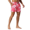 thumbnail image 5 of INSPIRE CHIC Men's Summer Hawaiian Pattern Drawstring Elastic Waist Mesh Lining Board Shorts 34 Red, 5 of 5