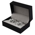 thumbnail image 4 of 1 par de gemelos con forma de excavadora, tachuelas para camisa de hombre chapadas en plata para fiesta de boda de negocios, 4 of 5