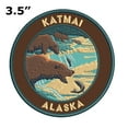thumbnail image 2 of Katmai, Alaska 3.5 Inch Iron Or Sew On Embroidered Fabric Badge Patch Seek Adventure, National Park Iconic Series, 2 of 2