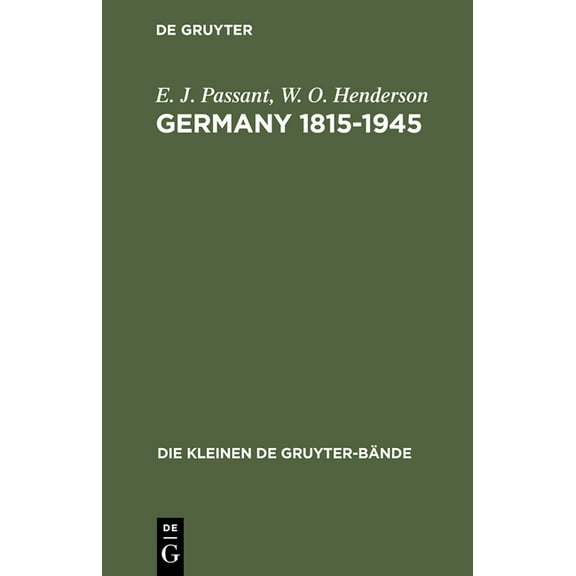 Die Kleinen de Gruyter-BÃ¤nde Germany 1815-1945, Book 2, (Hardcover)