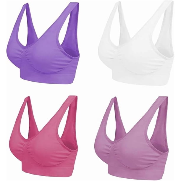 Sujetador cómodo para mujer, bustier clásico, push up y sin aros, paquete de 1, paquete de 4