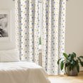 thumbnail image 2 of Ambesonne Cartoon Window Curtains, Scandinavian Space Elements, Each 28" W x 63" L, Night Blue Pale Orange, 2 of 4