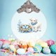 thumbnail image 3 of Cestas de Regalo de Navidad para Familias Colgante de Vidrio 8,5 cm con Patrones Clásicos de Pascua para Decoración de Fiesta Y Cestas de Regalo de Vacaciones para Navidad, 3 of 4