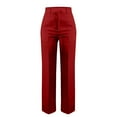 thumbnail image 5 of Dress Pants Women Audhol Women's High Waisted Flattering Straight Leg Pants Wide Leg Pants Casual Suit Long Pants High Waisted Pants for Women Wine M, 5 of 7