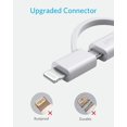 thumbnail image 6 of Anker Powerline II 3' USB A to USB C to Micro USB to Lightning Cable, White, 6 of 7