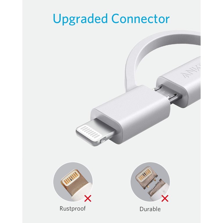 Anker II 3-in-1 USB Cable, 3ft, White - Walmart.com