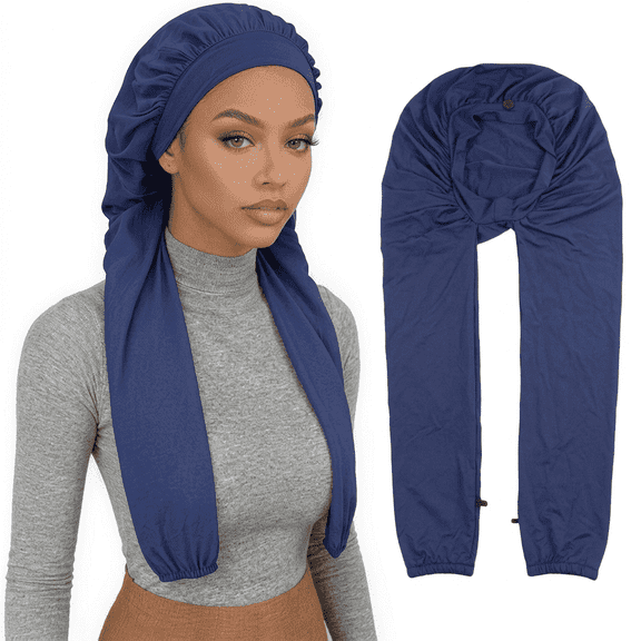 Long Hair Bonnet for Sleeping 2 in 1 Breathable Braid for Women, Soft Stretch Wrap for Braids Protection