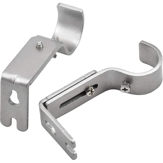 Juego de 6 soportes para barra de cortina, soporte de pared ajustable, soportes resistentes para barra de cortina de hierro, soportes para tubo de armario