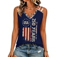 thumbnail image 5 of JULMCOMO 4th of July Tank Tops for Women Patriotic V Neck Independence Day Shirt Stars Stripes 1776 Summer Sleeveless Shirts Navy M, 5 of 6