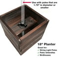 thumbnail image 4 of Excello Global Products Extra Large 18 in. Brown Wooden Planter Box with String Light Pole Sleeve, 4 of 8