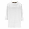 thumbnail image 5 of cocolona Womens Crew Neck T-shirts 3/4 Length Sleeve Womens Tops Dressy Casual Blouse Fashion Solid Color Tunic Tops, 5 of 6