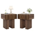 thumbnail image 3 of Tribesigns Farmhouse Nightstand, Fluted Night Stand with Storage Drawer, Wooden Bedside Table Side End Table for Bedroom, Living Room, 3 of 10