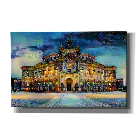 Epic Graffiti 'Germany Dresden Semperoper Opera House' by Pedro Gavidia, Canvas Wall Art, 40"x26"
