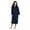 Navy Blue, variant on Turquaz Linen Lightweight Long Waffle Kimono Spa Robe for Women (SM, Black)