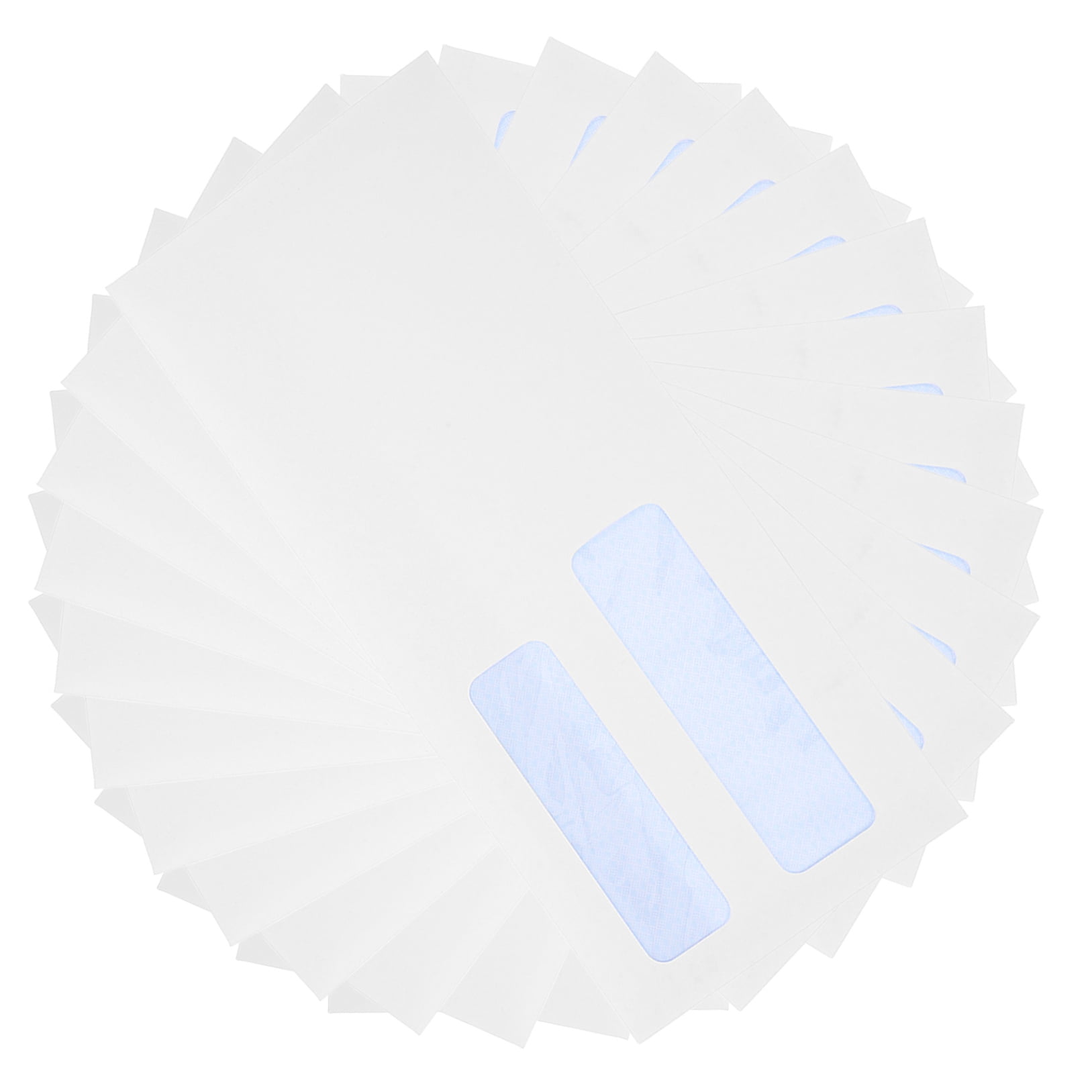 Mobestech 100Pcs Secure Business Envelopes White Double Window Mailers for Invoice Mailing