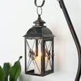 thumbnail image 6 of Vintage Outdoor Candle Lantern, Metal Candle Holder with Tempered Glass (Black), 6 of 8