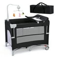 thumbnail image 6 of JOYMOR 5 in 1 Pack and Play with Changing Table, Portable Travel Crib, Baby Bassinet with Mattress, 6 of 9