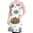 thumbnail image 5 of Gray and Orange Halloween Pumpkins Apron-Garden Aprons for Women with Pockets-Cotton Linen Waterproof Kitchen Cooking Gardening Aprons Adjustable for Kitchen,Cooking,BBQ and Salon 32"x27", 5 of 7