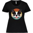 thumbnail image 3 of Inktastic Boston Terrier Dog Retro Sunset Women's Plus Size T-Shirt, 3 of 5