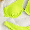 thumbnail image 6 of asdoklhq Womens Swim Shorts Ladies' Split Shoulder Steel Support Bikini Solid Color Two-piece Swimsuit Yellow S, 6 of 6