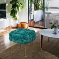 thumbnail image 2 of Home Soft Things Fox Faux Fur Pouf Stool Ottoman - Teal Blue - 17x17x17", 2 of 7