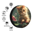 thumbnail image 4 of Naloa Cute Kitten Water Lilies PVC Leather Spare Tire Wheel Cover Spare Tire Cover, for Car Truck SUV Camper Trailer Universal Fit(14-17in)-17 inch, 4 of 6