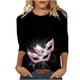 thumbnail image 3 of TaTaai Carnival Women's Casual Print Round Neck 3/4 Sleeve T-Shirt Loose Top Gift, 3 of 5
