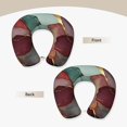 thumbnail image 5 of U-Shaped Pillow 11.8×9.8in With Pillow Core Comfortable Soft Invisible Zipper For Daily Travel Driving Office Deep Reddish-Brown Green Golden Marble, 5 of 8