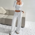 thumbnail image 3 of Aellinatey Womens Striped 2 Piece Sets Square Neck Top Cropped Tunic Wide Leg Pants Casual Lounge Sweatsuits Vacation Clothes, 3 of 7