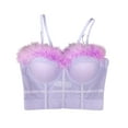 thumbnail image 2 of YWDJ Bras for Women Sleeping Bras Wireless Sleep Bras Spaghetti Straps Full Coverage Push up Wrap Comfy Bras Padded Comfortable Bras Solid Lounge Bras Purple S, 2 of 5