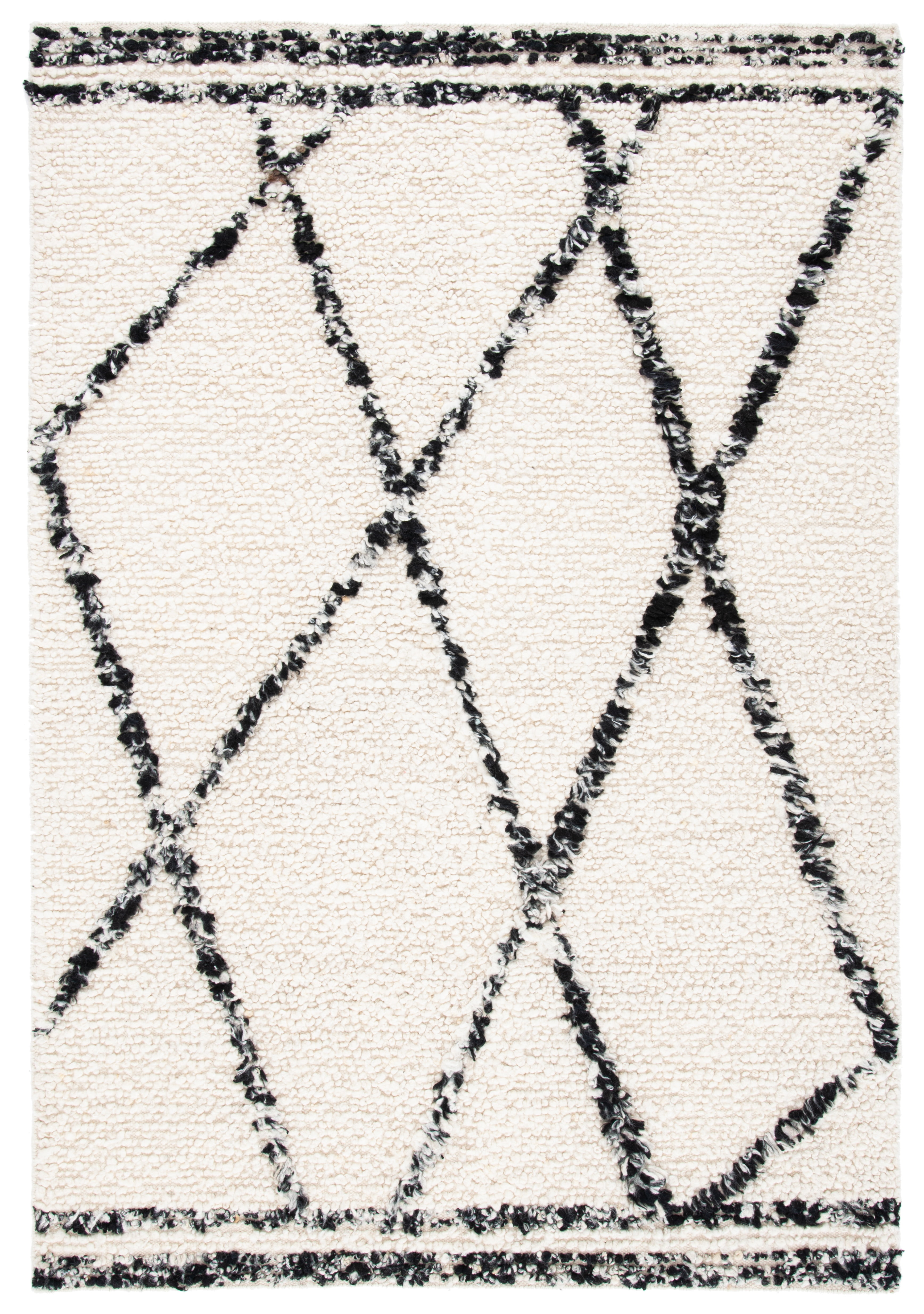 Safavieh Manhattan Kayleah Diamond Area Rug, Ivory/Black, 4' x 6'