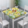 thumbnail image 3 of Yellow Lemon Fruit Flowers LightBlue Pattern Square Fitted Tablecloth with Elastic Edge,Square Table Cover,Washable Elastic Table Cover for Home Kitchen Party Decor 34"x34", 3 of 6