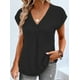 thumbnail image 5 of Camiseta holgada con botones y cuello en V para mujer, Top informal de manga corta con murciélago, versión coreana, novedad de verano, 5 of 5