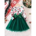 thumbnail image 3 of Christmas Girls Tulle Splice Long Sleeve Tutu Dress, Cute & Smart Holiday Party Dresses Outfit For Kids/ Toddlers, Gift Choice, 3 of 5