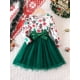 thumbnail image 3 of Christmas Girls Tulle Splice Long Sleeve Tutu Dress, Cute & Smart Holiday Party Dresses Outfit For Kids/ Toddlers, Gift Choice, 3 of 5