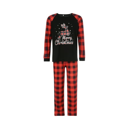 

Binpure Christmas Family Sleepwear Set Deer Print Tops+Plaid Trousers/Romper