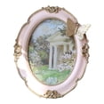 thumbnail image 3 of Marco de fotos vintage ovalado de resina con diseño de flores y mariposas para escritorio Rosa, 3 of 9