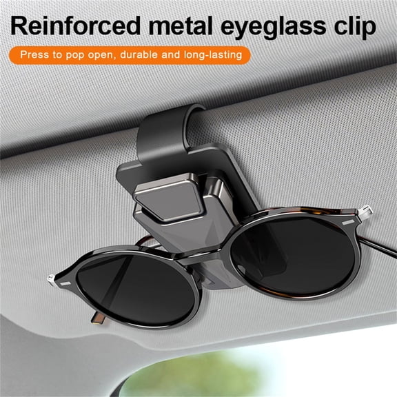 Sunglass Holders for Car Sun Visor,1 Pack Magnetic Leather Glasses Eyeglass Hanger Clip for Car Accessories